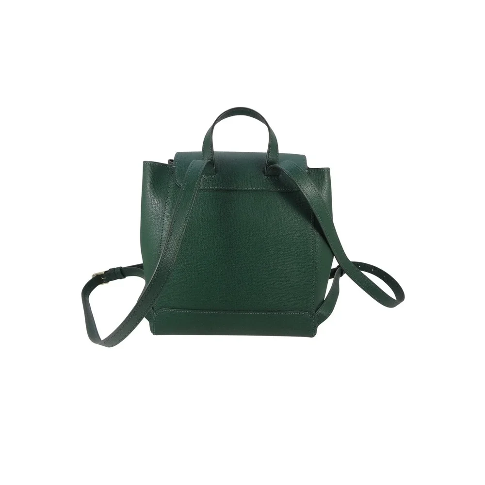 Kate Spade NY Lizzie Green Saffiano Leather Medium Backpack Flap‎ Drawstring